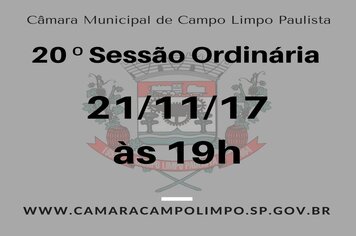 Na pauta da próxima Sessão Ordinária (21/11), votação de Projetos e leitura de denúncia contra o prefeito.