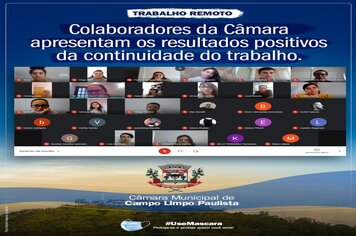 Em teletrabalho, colaboradores da Câmara Municipal apresentam resultados positivos