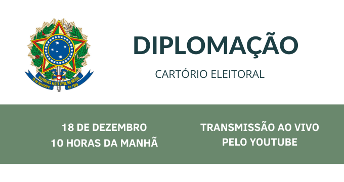 Diplomação dos candidatos eleitos a Vereador, Prefeito e Vice-Prefeito acontece hoje na Câmara Municipal.