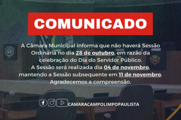 Alteração Sessão Ordinária